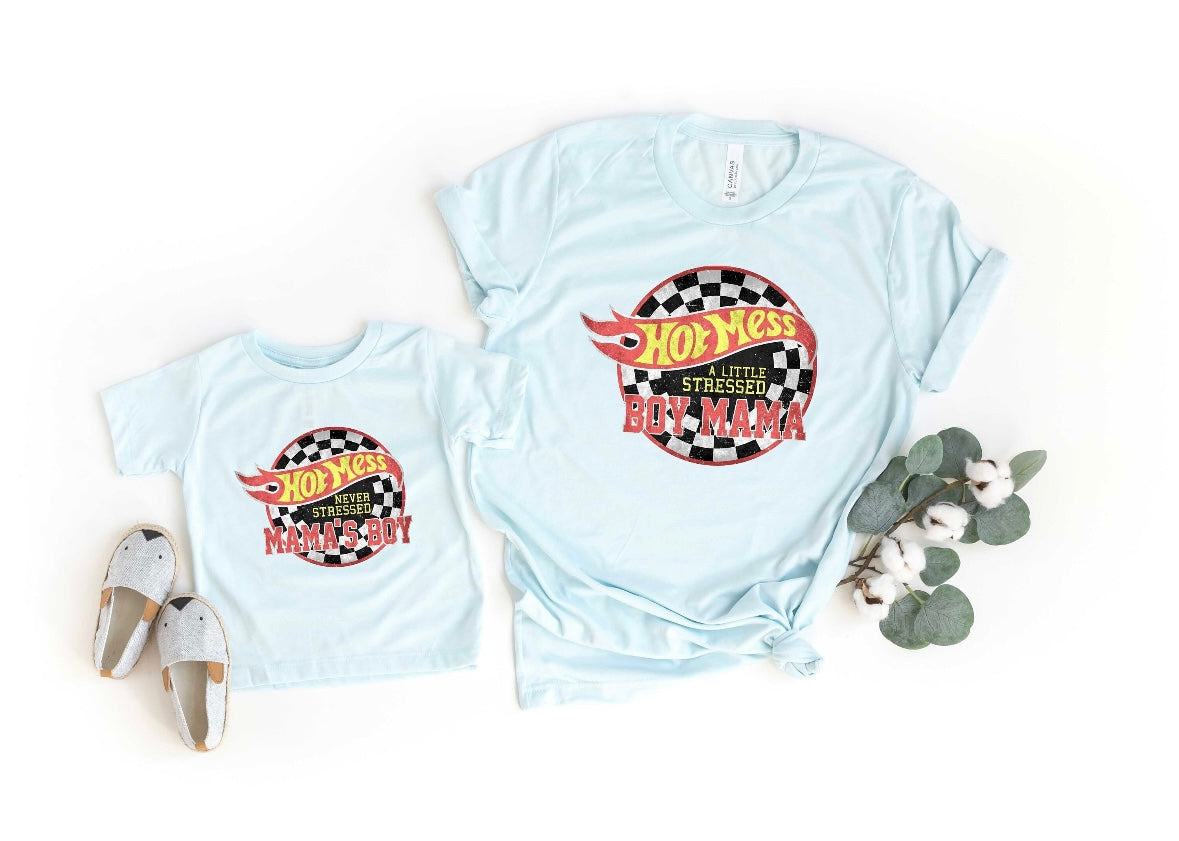 Hot Mess Mama's Boy Matching Tee (Choose Tee Color)