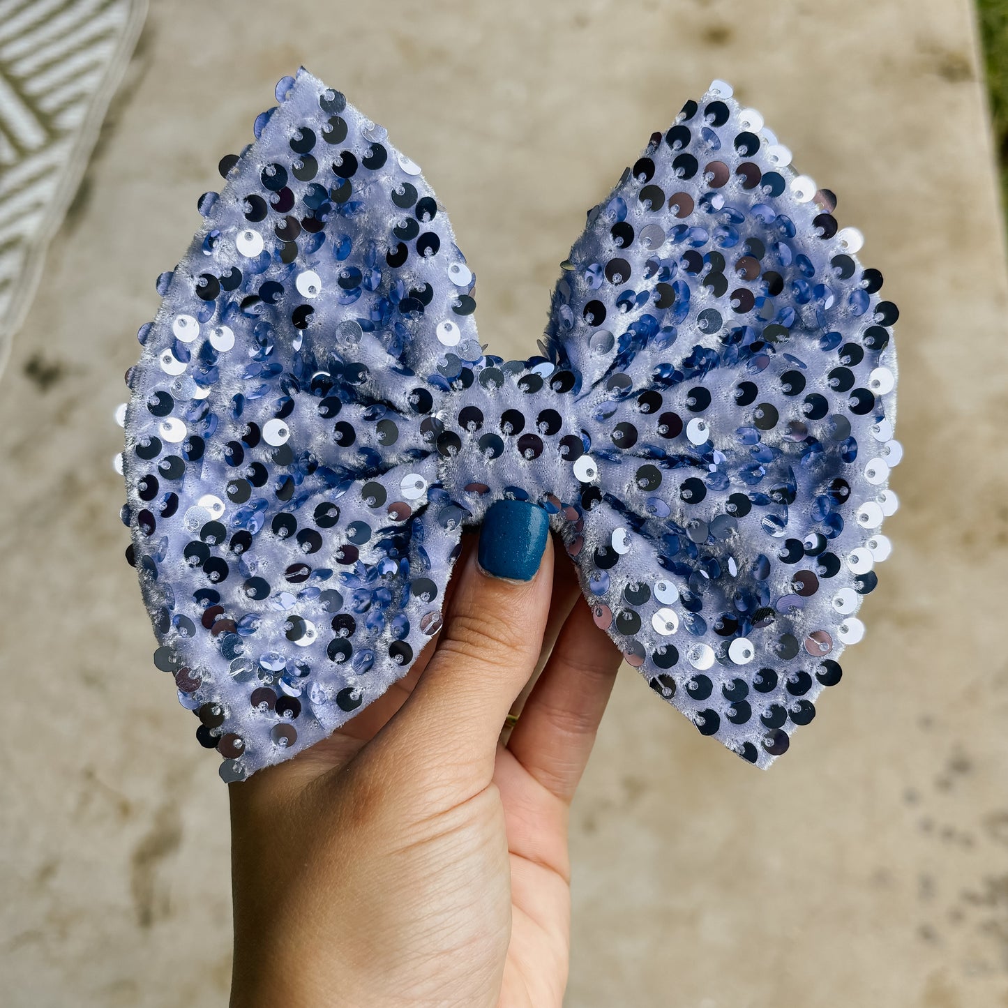 Purple Sequin Bow