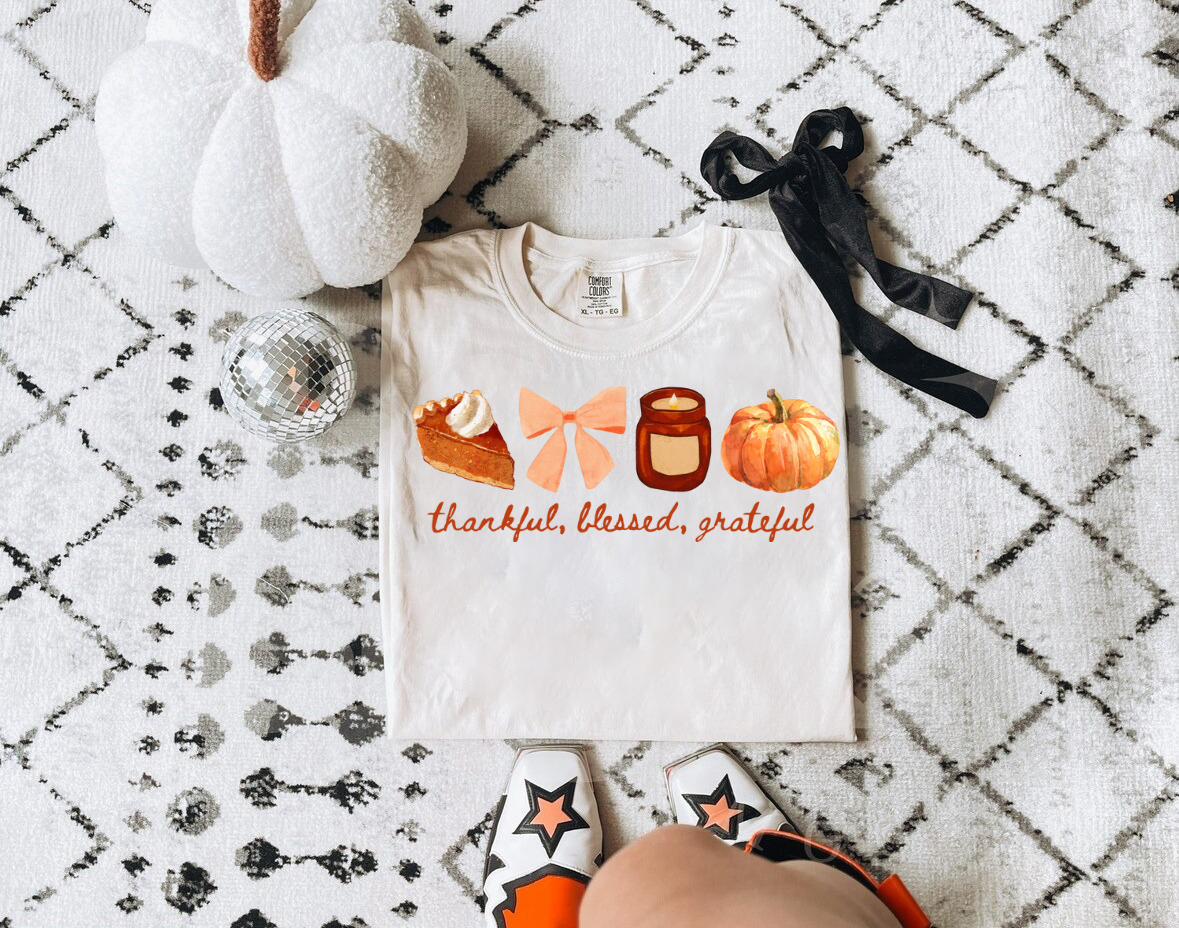 Thankful, Blessed, Grateful Tee