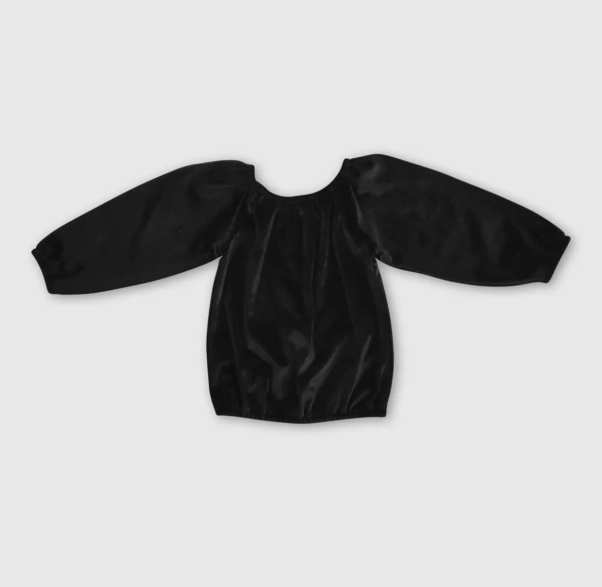 Long Sleeve Black Velvet Top