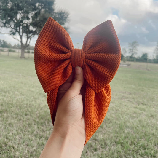 Burnt Orange Solid Bow