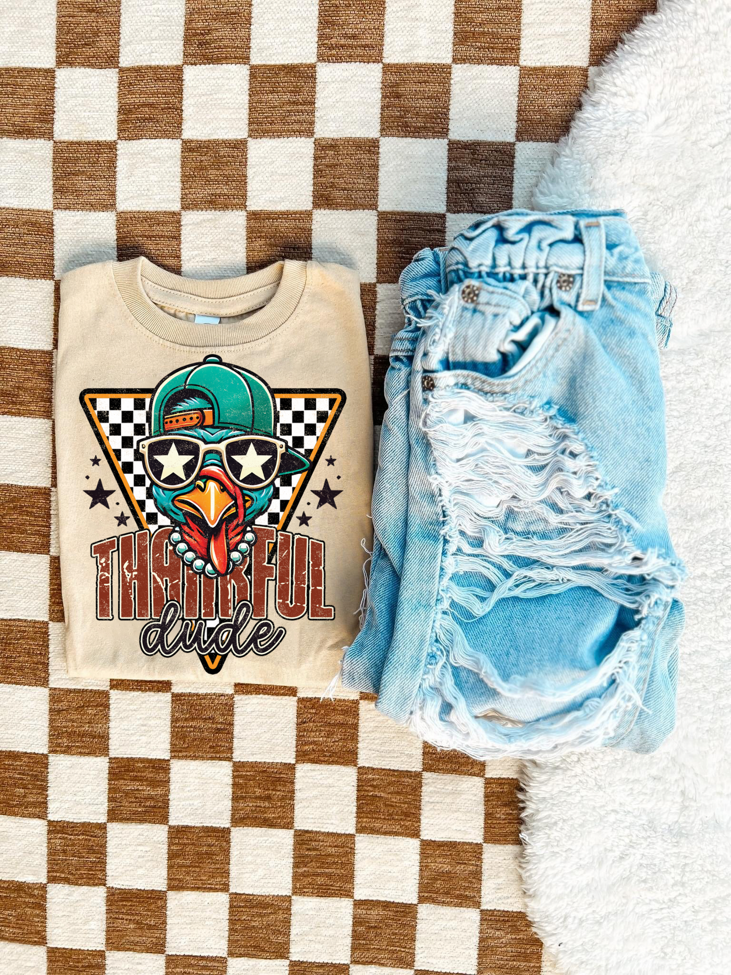 Thankful Dude Turkey Boys Tee | CREAM Tee