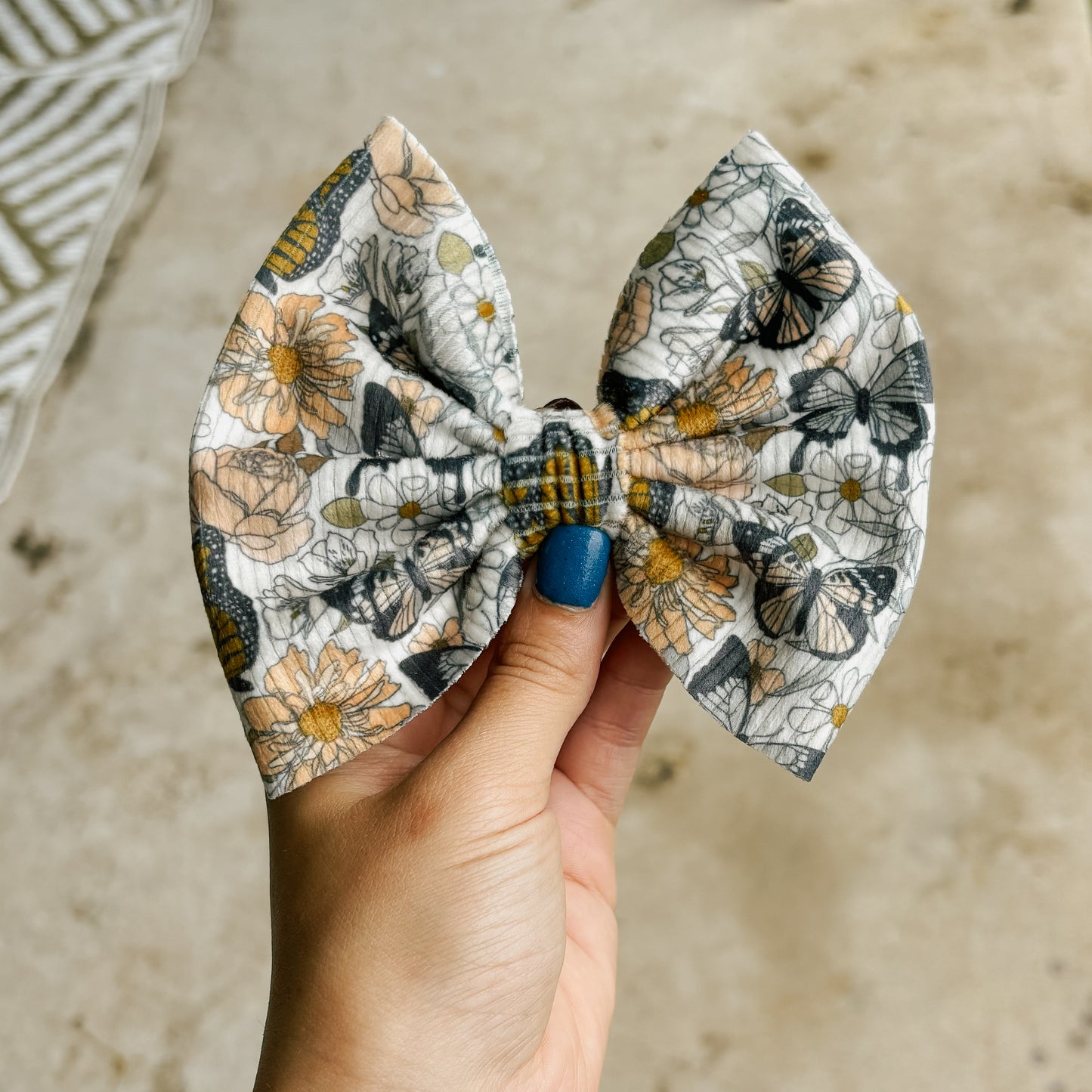 Monarch Floral Velvet Bow