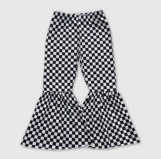 Black Checkered Bell Bottoms