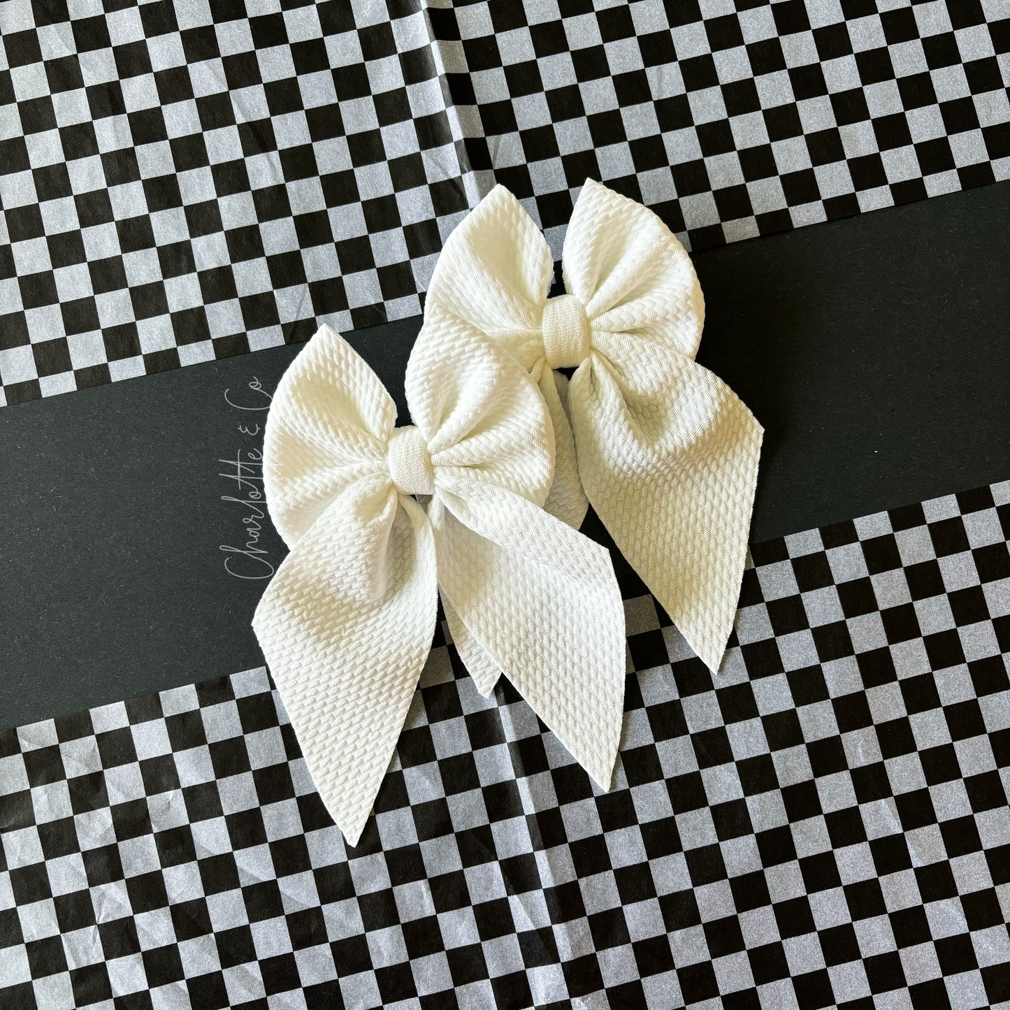 Ivory White Solid Bow