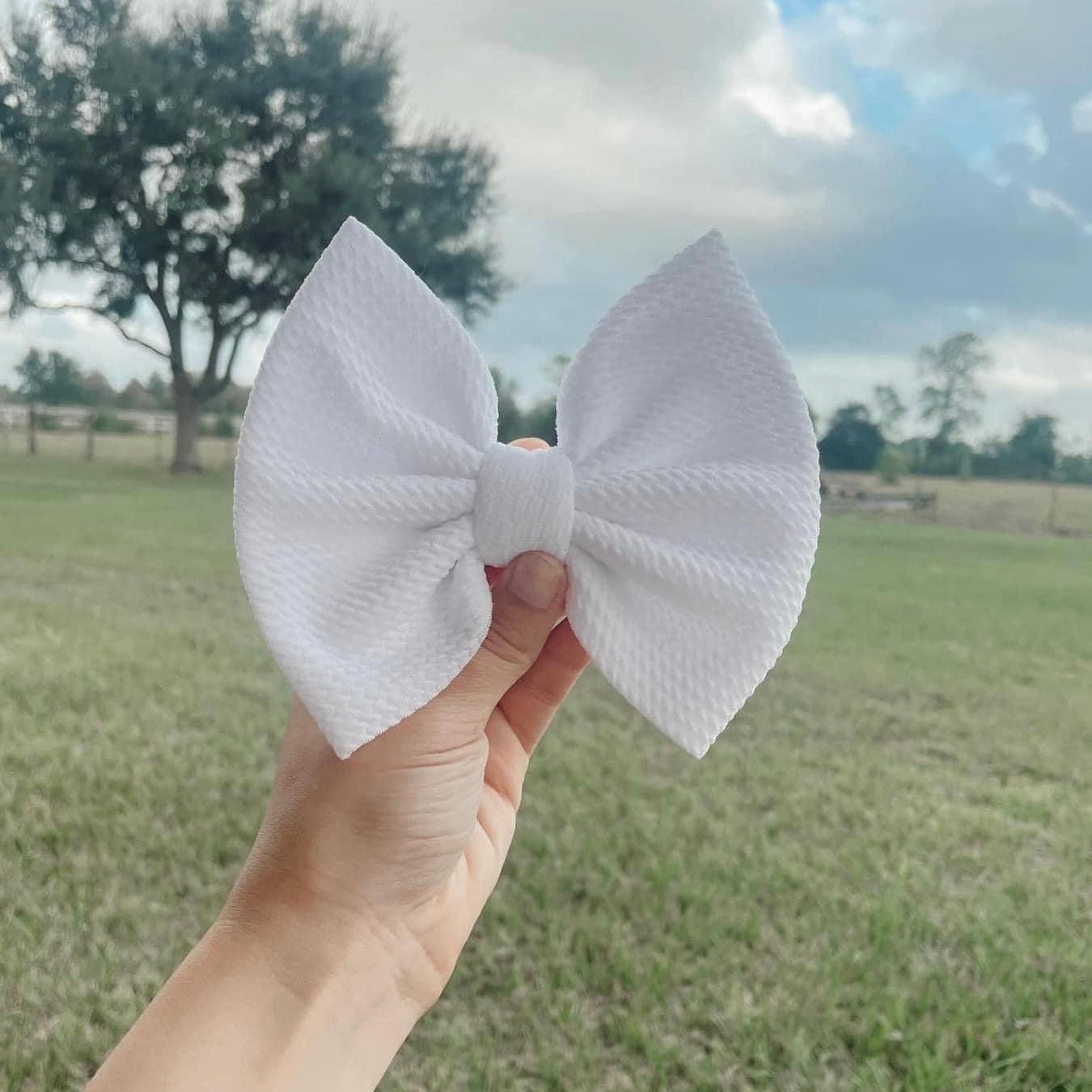 White Solid Bow