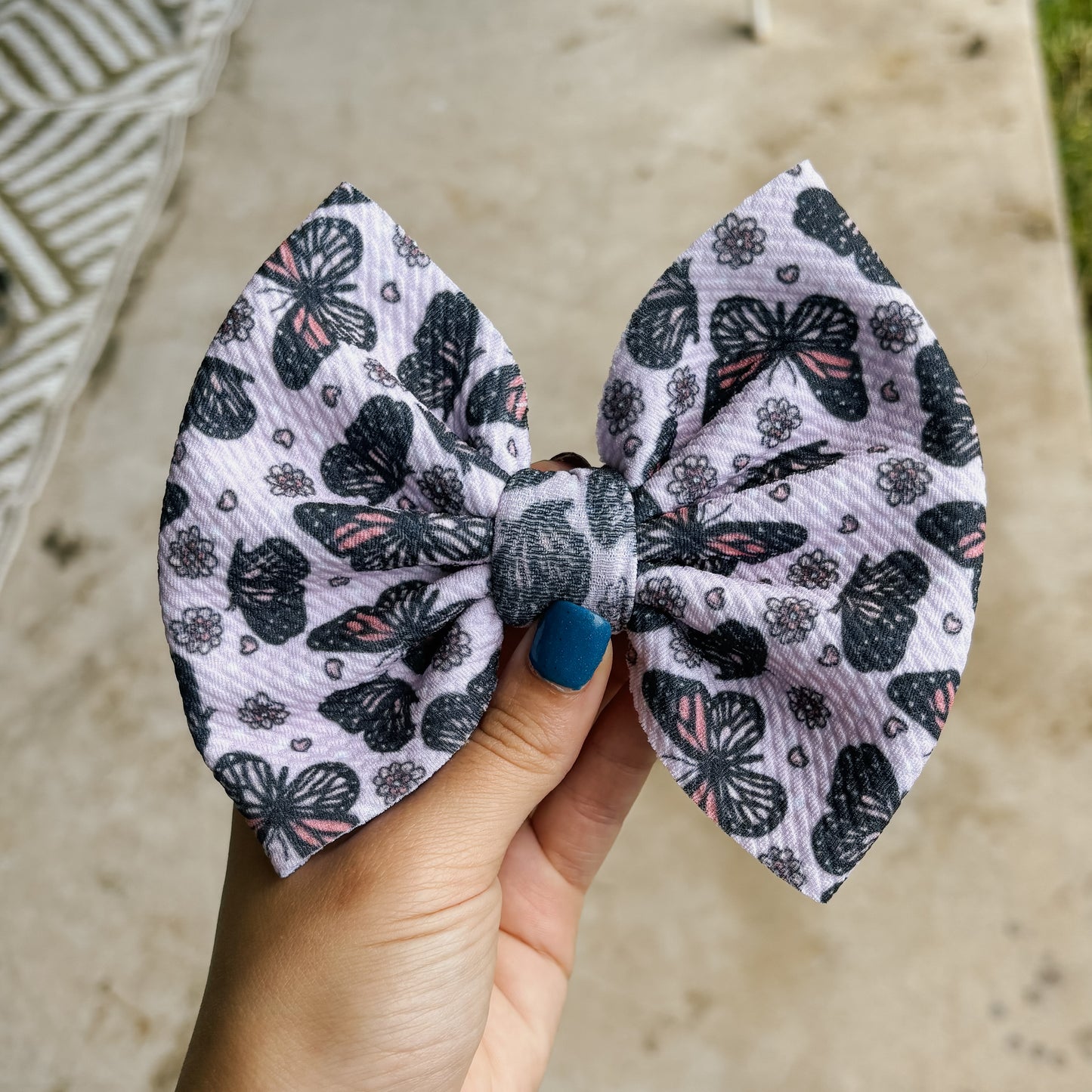 Pink Butterflies Bow