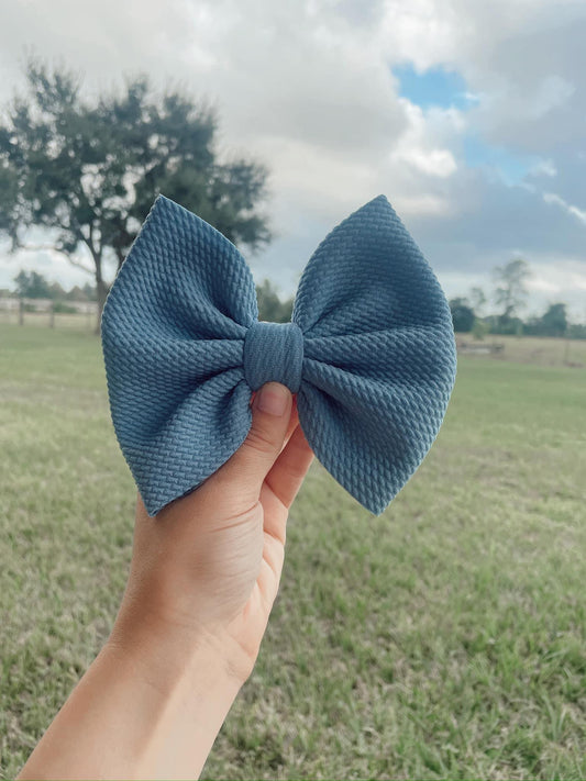 Steel Blue Solid Bow