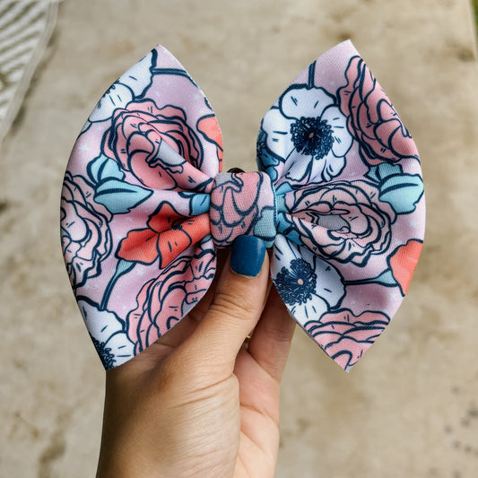 Watercolor Floral Waterproof Swim Bow