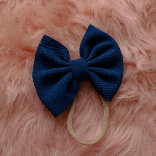 Navy Blue Solid Bow