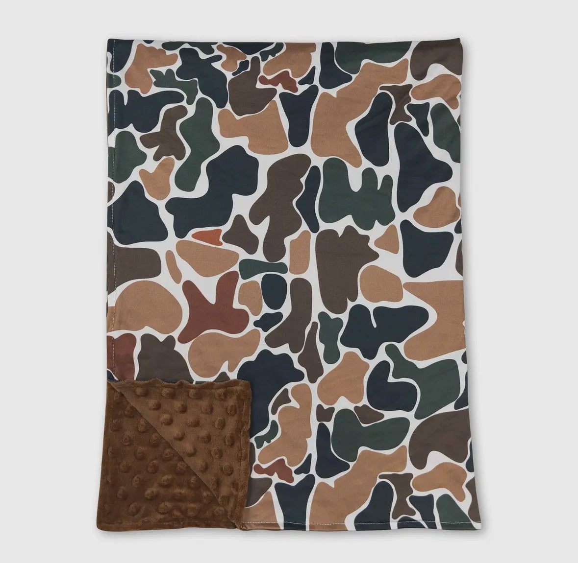 Vintage Camo Minky Blanket (29in x 43in)