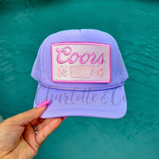 Neon purple coors trucker hat