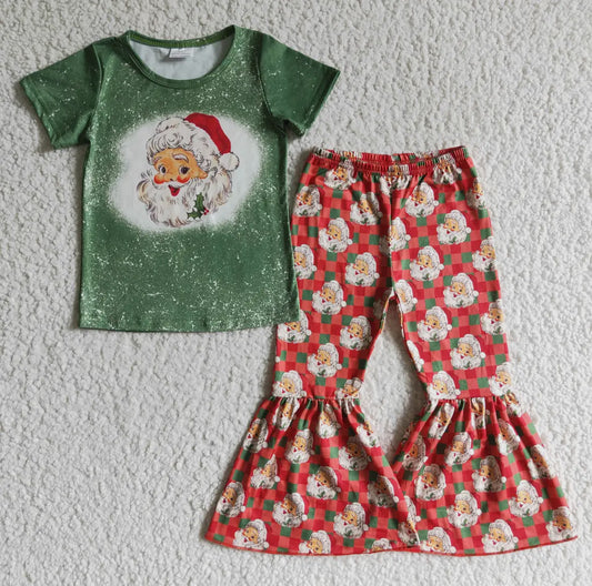 Checkered Santa Bell Set