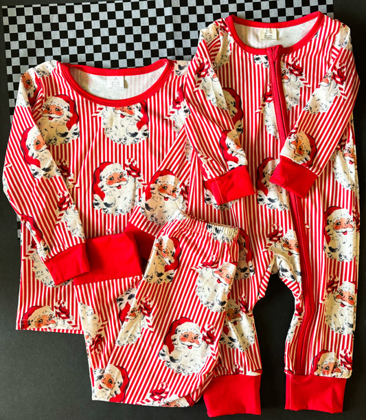 Red Striped Santa 2 Piece PJ's