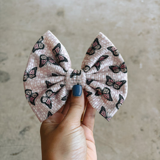 Spotted Monarch Velvet Bow