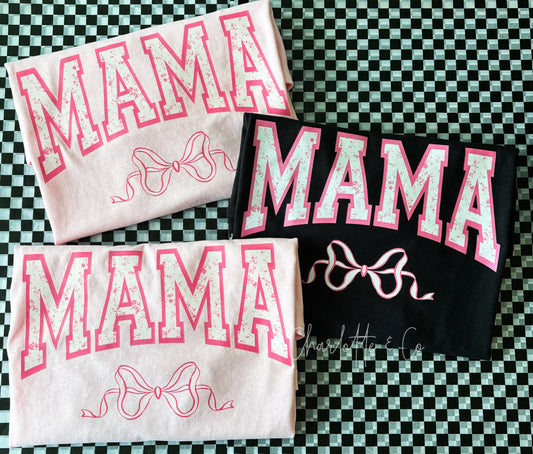 Mama Bow Matching Tee (Choose Color Tee)