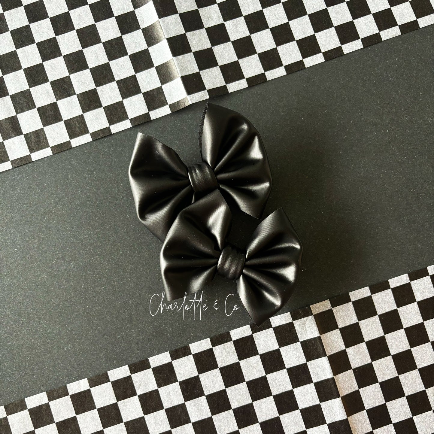 Black Pleather Bow