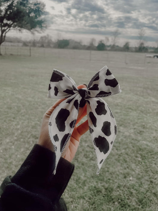 Cow Print Sailor Bow