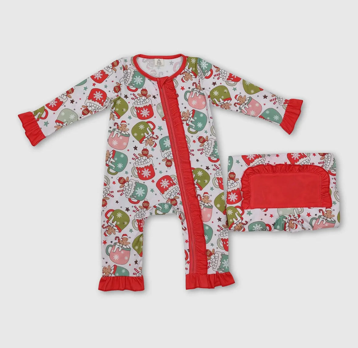 Colorful Cocoa Ruffle Zipper PJ's