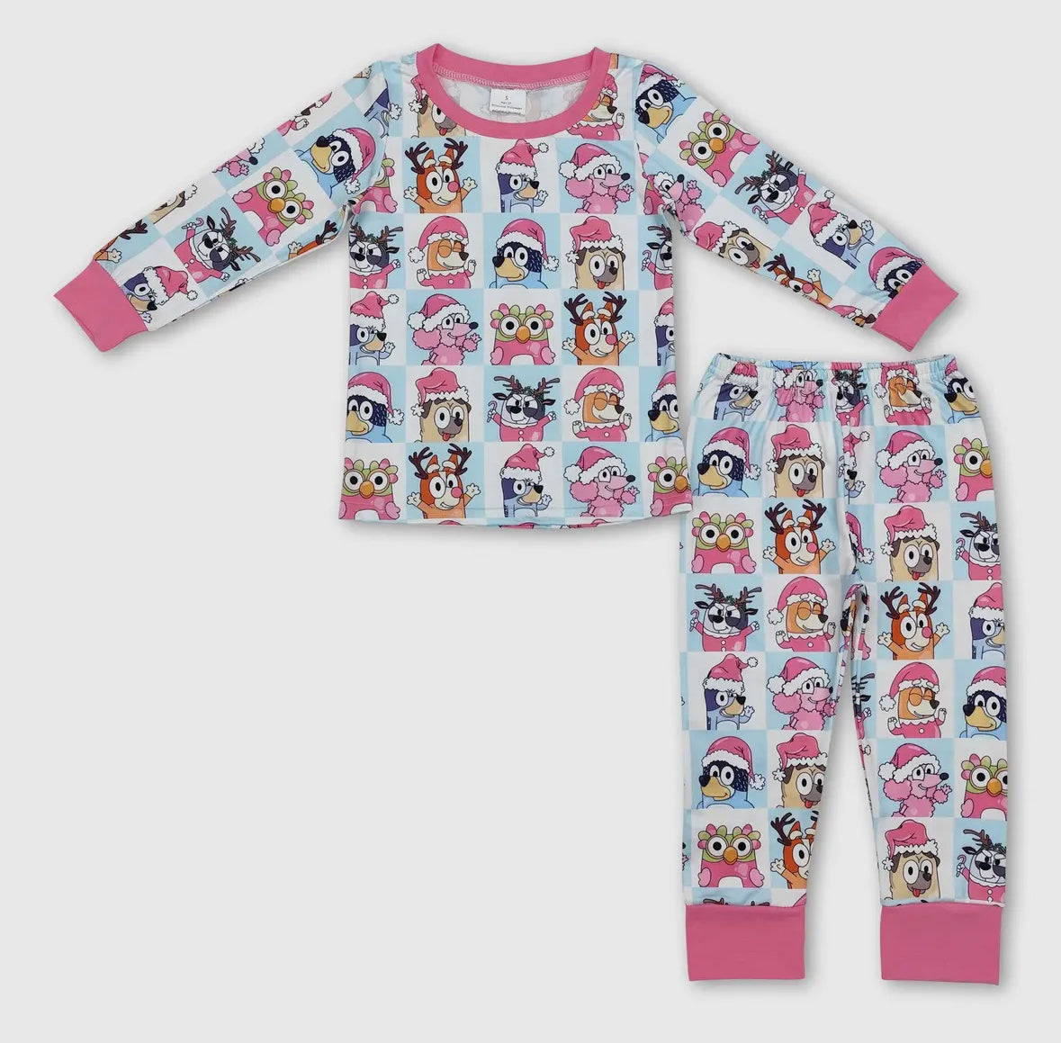 Pink Christmas Dog 2 Piece PJ's