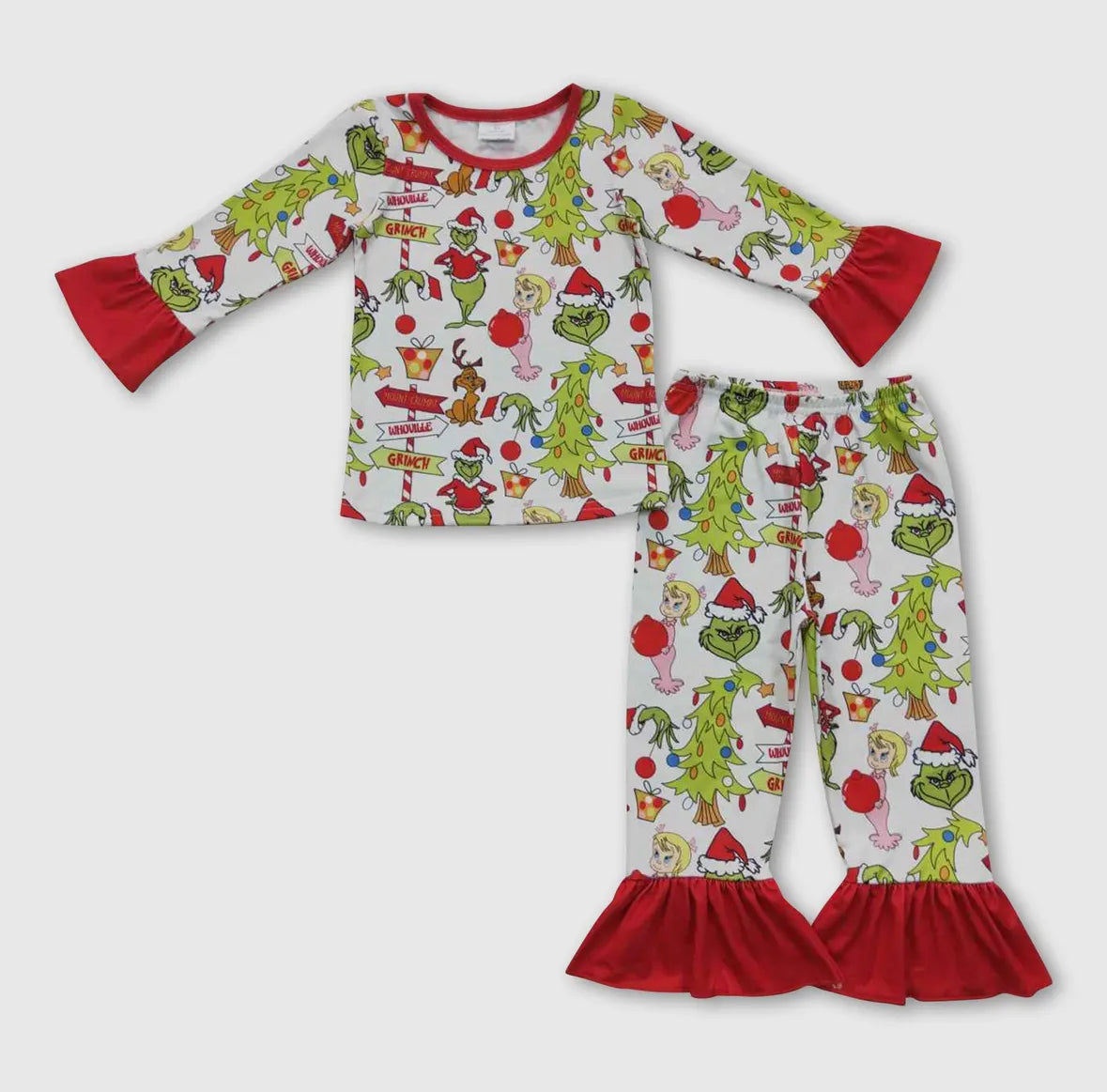 Green Guy Gifts 2 Piece Ruffle PJ's