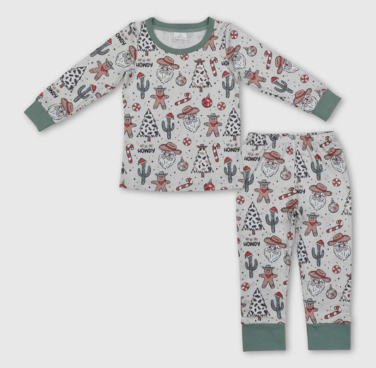 Howdy Santa Gingerbread 2 Piece PJ's