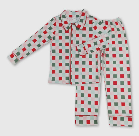 Red & Green Christmas Plaid ADULT Matching 2 Piece PJ's