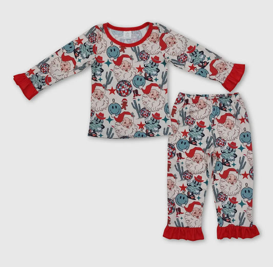 Disco Santa 2 Piece Ruffle PJ's